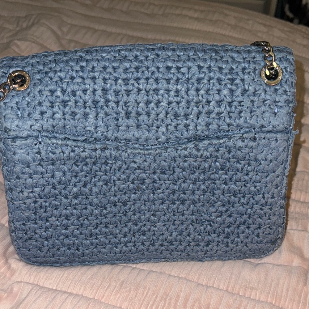 Sandro Light Blue Woven Shoulder Bag - Picture 7 of 16